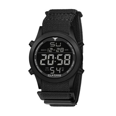 KHS - KHS. PLABSD. DFB - Armbanduhr - Herren - Quarz - Platoon Black Steel Digital