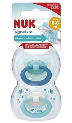 Nuk Signature Silikon Schnuller, Gr. 1, 2er Pack