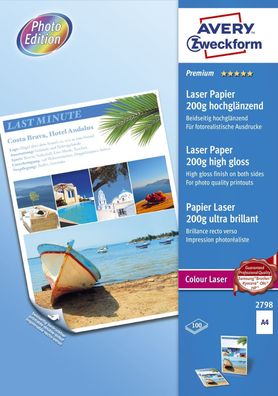 Avery Zweckform® 2798 2798 Premium Colour Laser Papier, DIN A4, beidseitig beschic