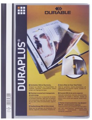 Durable 2579 10 Angebotshefter DURAPLUS® - strapazierfähige Folie, A4 + , grau