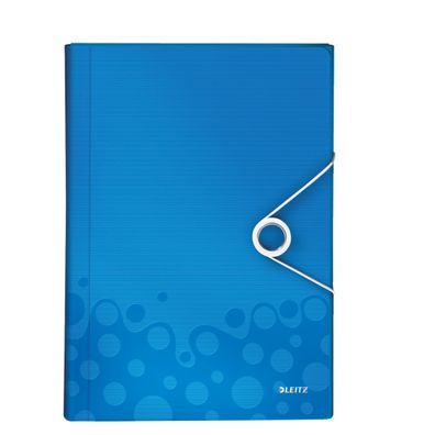 LEITZ Projektmappe WOW, A4, PP, 6 F„cher, blau-metallic