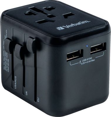 Verbatim 49543 Ladeadapter Universal Travel - UTA-01, Anschlüsse für USB Typ-A