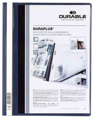 Durable 2579 07 Angebotshefter DURAPLUS® - strapazierfähige Folie, A4 + , dunkelblau