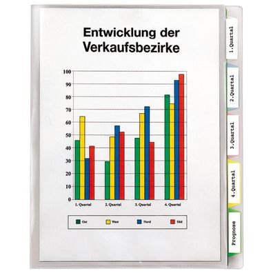 Veloflex Registerhülle 4540000 A4 5teilig PP tr 10 St./Pack