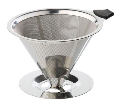 Cilio Dauerfilter für Kaffee mit Standfuß Edelstahl 345070