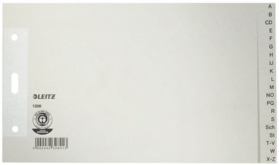 Leitz 1206-00-85 1206 Papierregister A - Z - A5 quer, Überbreit, 100 g/qm, 20