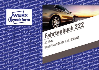 Avery Zweckform® 222 Fahrtenbuch - A6 quer, steuerlicher km-Nachweis, 40 Blatt, weiß