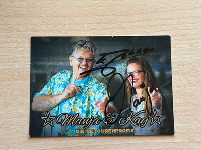 Manja & Kay - Die Retourenprofis - Autogrammkarte original signiert - #S6850