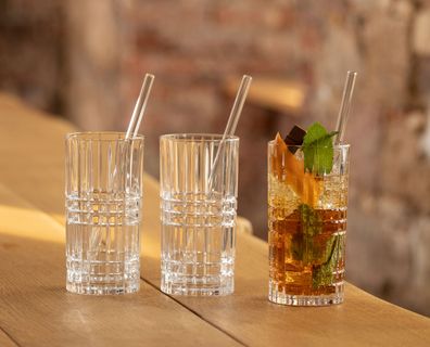 Nachtmann Glastrinkhalm lang Set/4 mit Bürste 102947