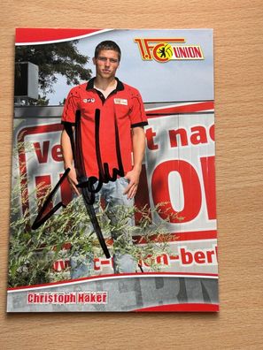 Christoph Haker 1. FC Union Berlin - Autogrammkarte original signiert - #S3656