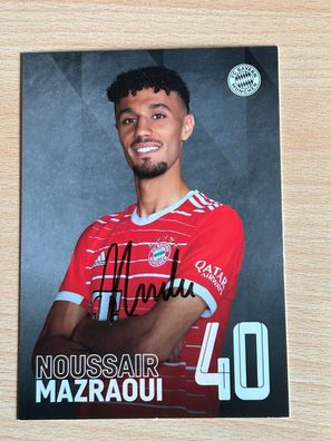 Noussair Mazraoui - Bayern München - Autogrammkarte original signiert - #S3833