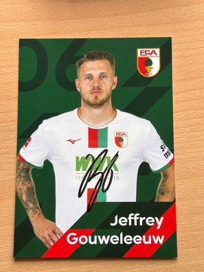 Jeffrey Gouweleeuw FC Augsburg Autogrammkarte original signiert #S5562