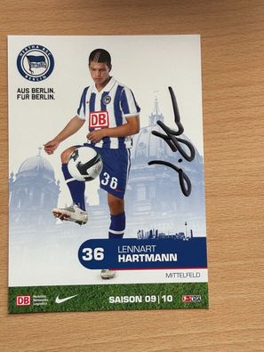 Lennart Hartmann Hertha BSC Berlin Autogrammkarte original signiert #S9744