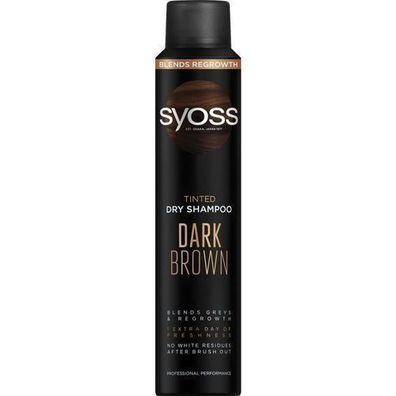 Syoss Trockenshampoo Dunkelbraun, 200ml - Farbauffrischung fér dunkelbraunes Haar