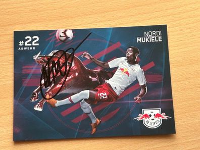 Nordi Mukiele RB Leipzig Autogrammkarte original signiert #S5685