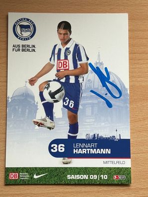 Lennart Hartmann Hertha BSC Berlin Autogrammkarte original signiert #S6417