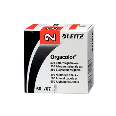 LEITZ Ziffernsignal Orgacolor "2", auf Rolle, rot