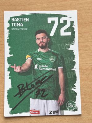 Bastien Toma FC St. Gallen 1879 Autogrammkarte original signiert #S7858