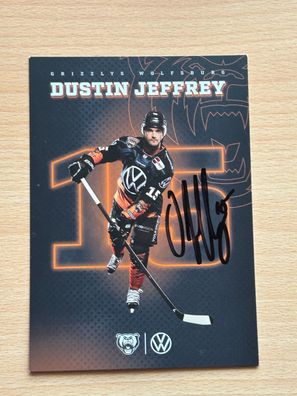 Dustin Jeffrey - Grizzlys Wolfsburg - Autogrammkarte original signiert - S10108