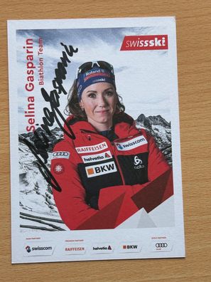 Selina Gasparin - Biathlon - Autogrammkarte original signiert - S10333