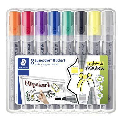 Staedtler 356 SWP8 Lumocolor Flipchart-Marker 356/356B, 8er Etui