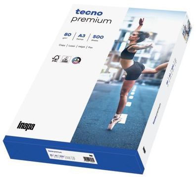 TECNO 2100011498 Kopierpapier premium A3 80 g/qm weiß 500 Blatt