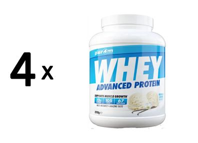 4 x Per4m Whey Advanced Protein (2010g) Vanilla Creme