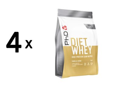 4 x PhD Diet Whey (2,2 lb) Vanilla Creme