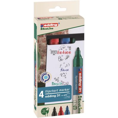 edding 4-31-4 4 edding 31 Ecoline Flipchart-Marker farbsortiert 1,5 - 3,0 mm