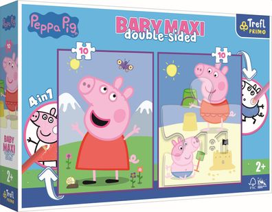 TREFL 43001 Puzzle + Malvorlage Primo Baby Maxi Peppa Pig - 2x 10 Teile