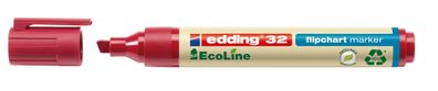 Edding 32-002 32 Flipchartmarker EcoLine - nachfüllbar, 1 - 5 mm, rot