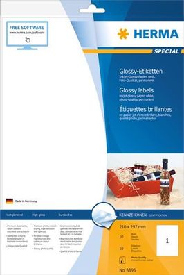 HERMA Flaschen-Etiketten Special, 210 x 297 mm, weiá