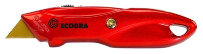 ECOBRA 770425 Cutter Premium - rot, Trapezklinge, Metallgehäuse