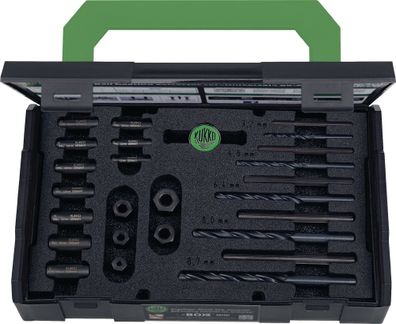 Schraubenausdrehersatz 49-U-B M 5-M 16 25-tlg. inkl. passende HSS Bohrer KUKKO
