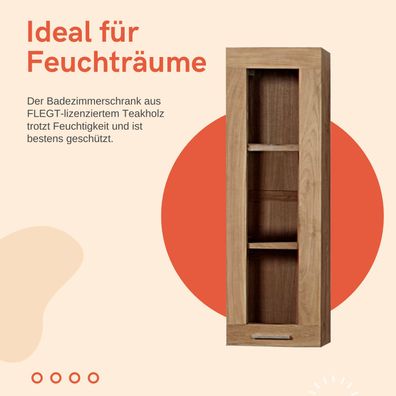 Badezimmerschrank Lerum Teak Massivholz hängend