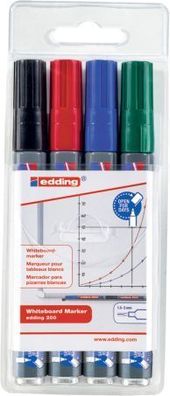 Edding 4-2504 250 Boardmarker - nachfüllbar, 1,5 - 3 mm, sortiert, 4er Pack