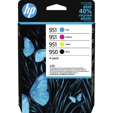 HP 6ZC65AE HP 950 + 951 (6ZC65AE) schwarz, cyan, magenta, gelb Druckerpatronen,