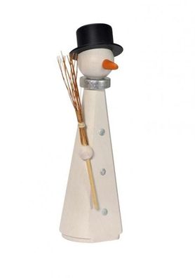 Holzfigur Schneemann mit Besen BxTxH= 3,5x3x11,5cm NEU Miniatur Figuren Seiffen