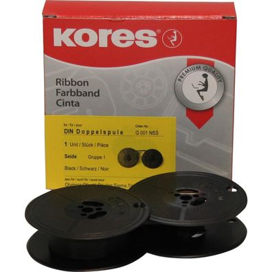 Kores Farbband, Gruppe 1, DIN DS, Seide, schwarz