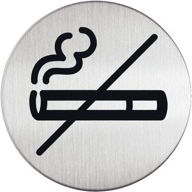 Durable 4911 23 PICTO Raucher Nein 83 mm Durchmesser metallic silber