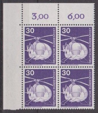 BRD 1975 postfrisch 4er Block Ecke oben links MiNr. 849 Industrie und Technik