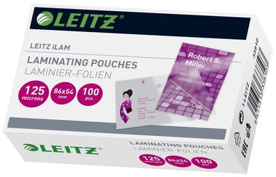 Leitz 33810 33810 Folientasche - Kreditkarte, glänzend, 125 mym, 100 Stück