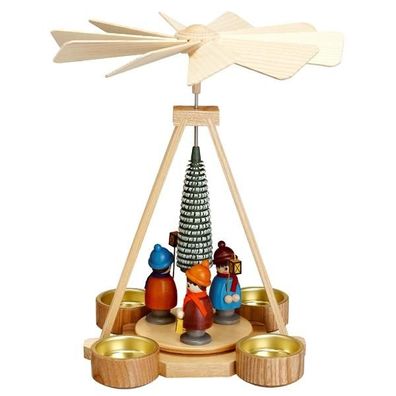 Pyramide Laternenkinder bunt 20x23x20cm NEU Holzpyramide Weihnachtspyramide