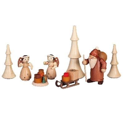 Weihnachtsfiguren Ruprecht mit Engeln H= 10-14cm NEU Weihnachtsmann Christengel