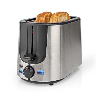 NEDIS Toaster 2Schlitz 1000W 7St. Auftauf. Brötchenaufs. Alu KABT300EAL