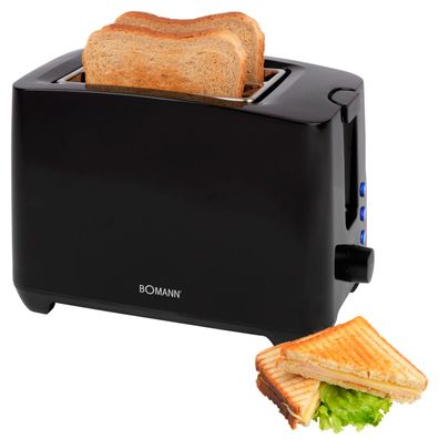 Bomann TA 6065 CB schwarz 2 Scheiben Toaster