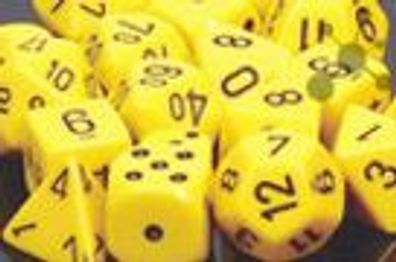 Opaque Polyhedral Yellow/black 7-Die Set