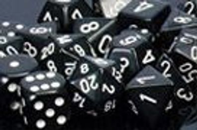 Opaque Polyhedral Black/white 7-Die Set