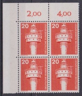 BRD 1975 postfrisch 4er Block Ecke oben links MiNr. 848 Industrie und Technik