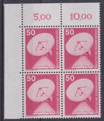 BRD 1975 postfrisch 4er Block Ecke oben links MiNr. 851 Industrie und Technik